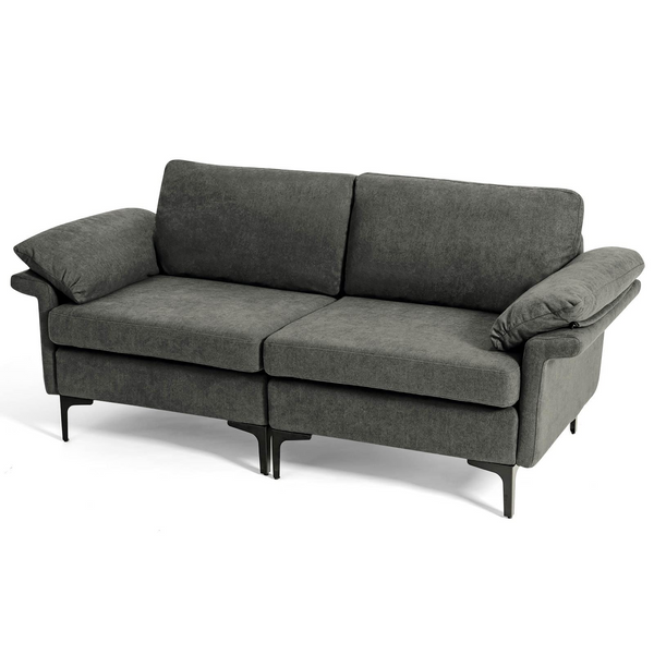 KOMFOTT 72.5" Loveseat Sofa Couch, Modern Love Seat with Removable Armrest Pillows