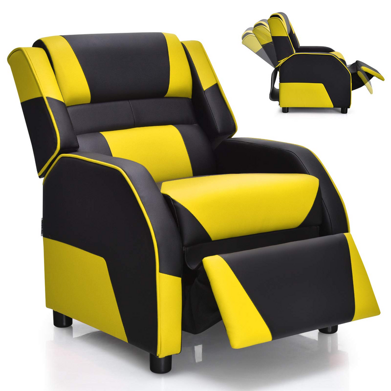 Komfott Kids Recliner, Racing Style Sofa with Headrest and Lumbar Support