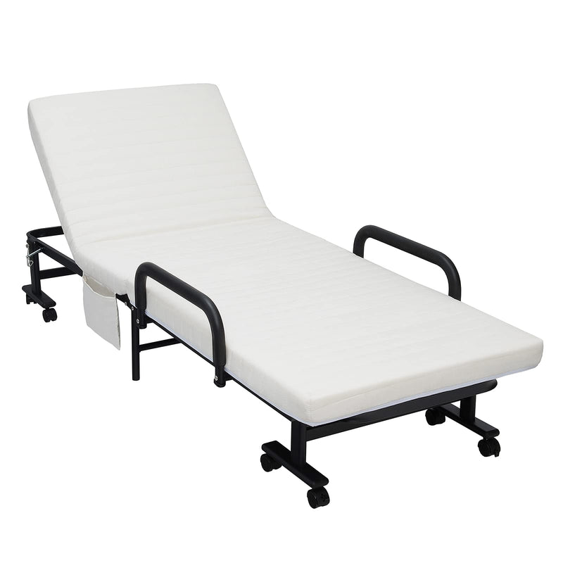 Folding Guest Bed Adjustable Lounge Recliner with 3.5" Mattress Twin Size