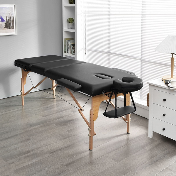 Portable 3 Sections 84inch Folding Massage Table Height Adjustable with Carry Case