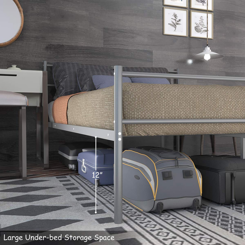 Reinforced Metal Bed Frame Full Size, Double Bed Platform