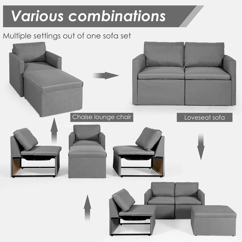 Modern L-Shaped Convertible Sectional Sofa Couch with Reversible Chaise