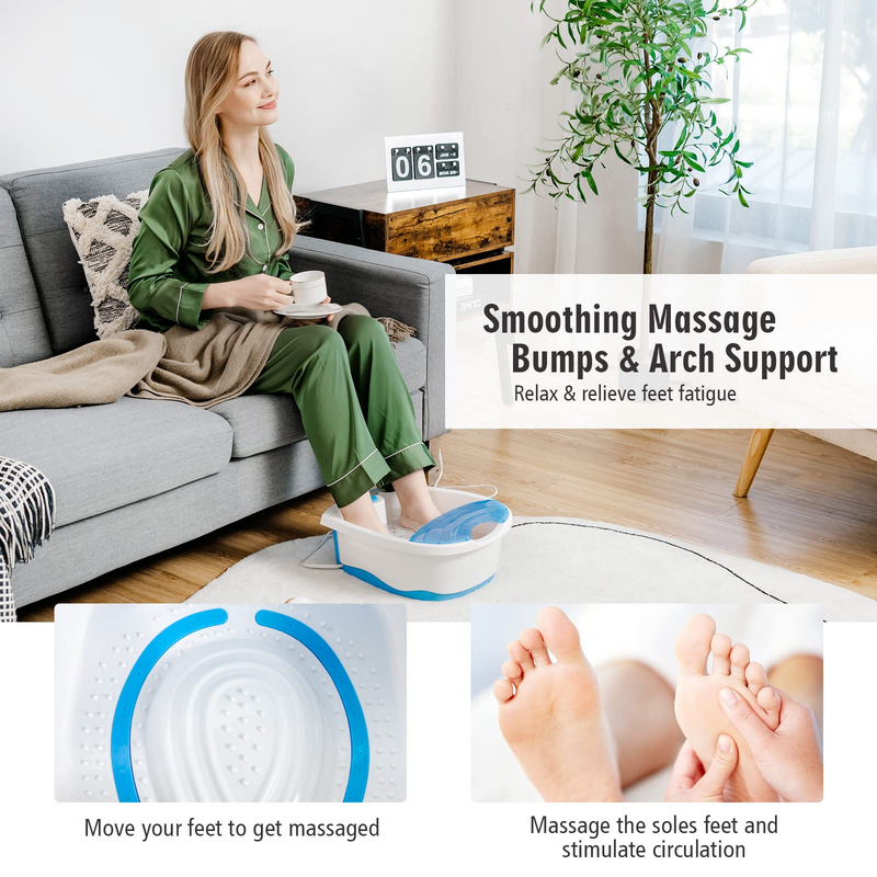 Portable Home Foot Spa Bath W/Smooth Bubble Massage