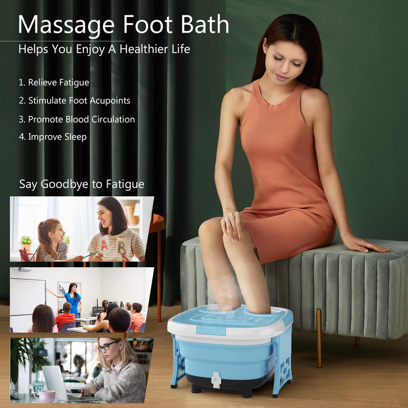 Collapsible 6 in 1 Foot Spa/Bath Massager with Time & Temperature Settings
