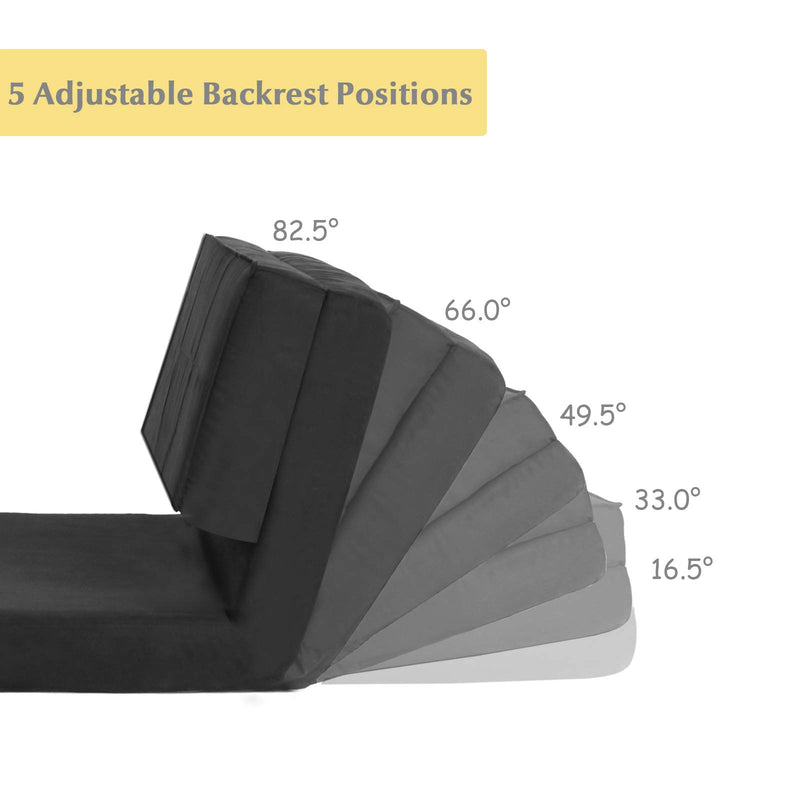 5-Position Adjustable Triple Fold Down Floor Sofa Bed