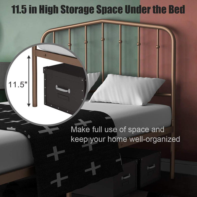 Heavy Duty Platform Bed with Headboard and Footboard