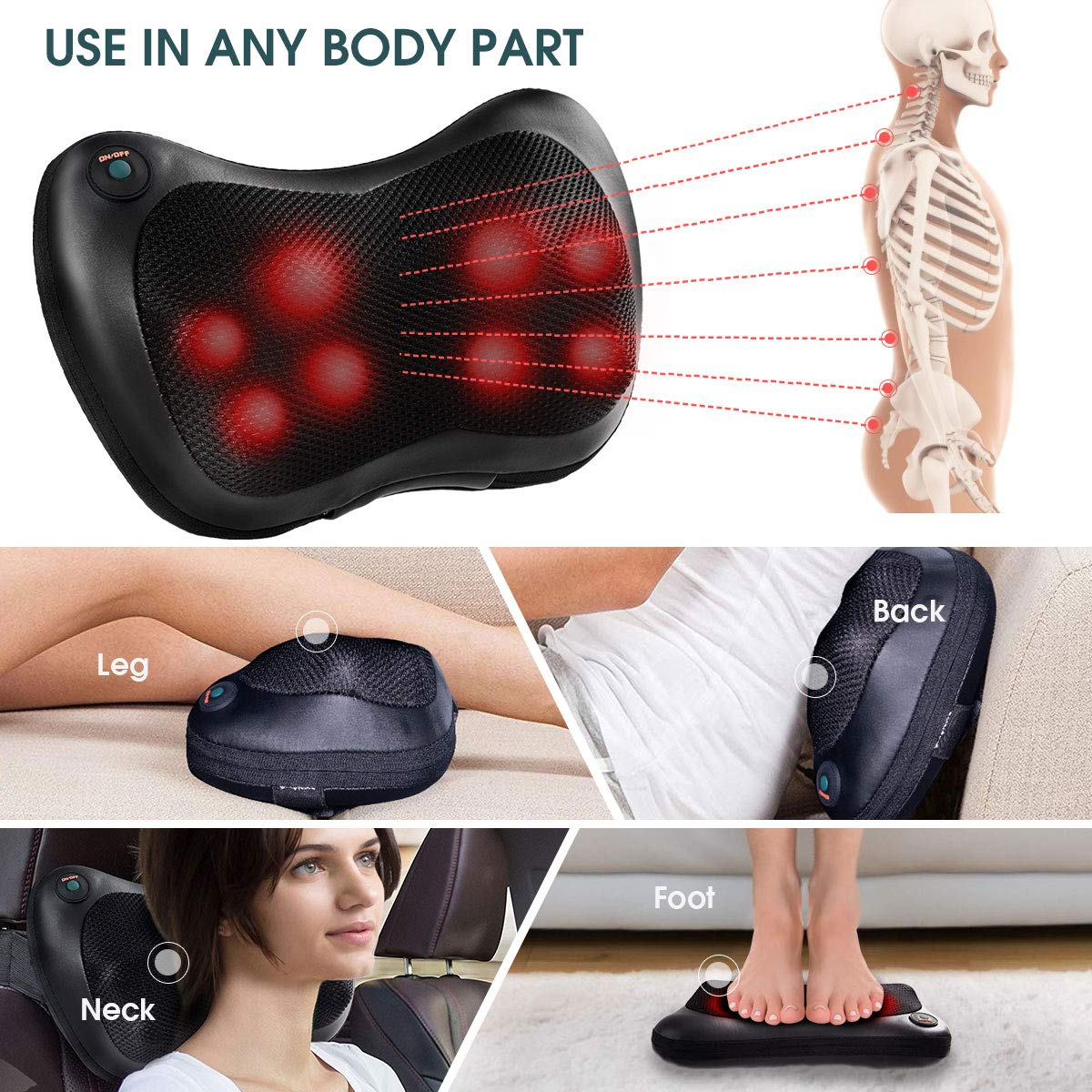 Neck massage pillow heat online