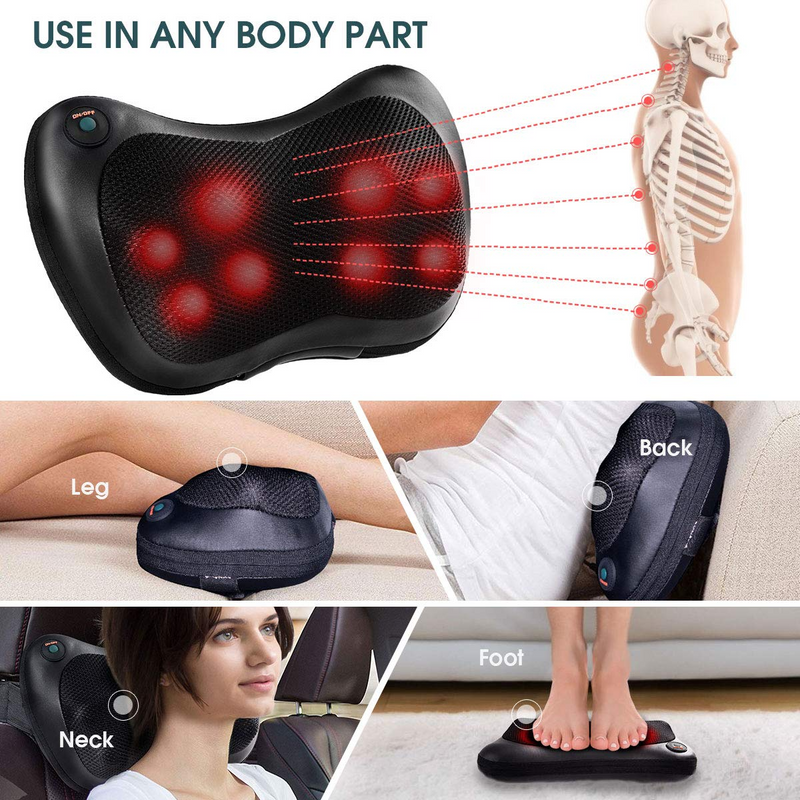 Shiatsu Massager Kneading Massage Therapy for Back, Neck and Shoulder Pain  Relieves Sore Muscles Total Body Relaxation 