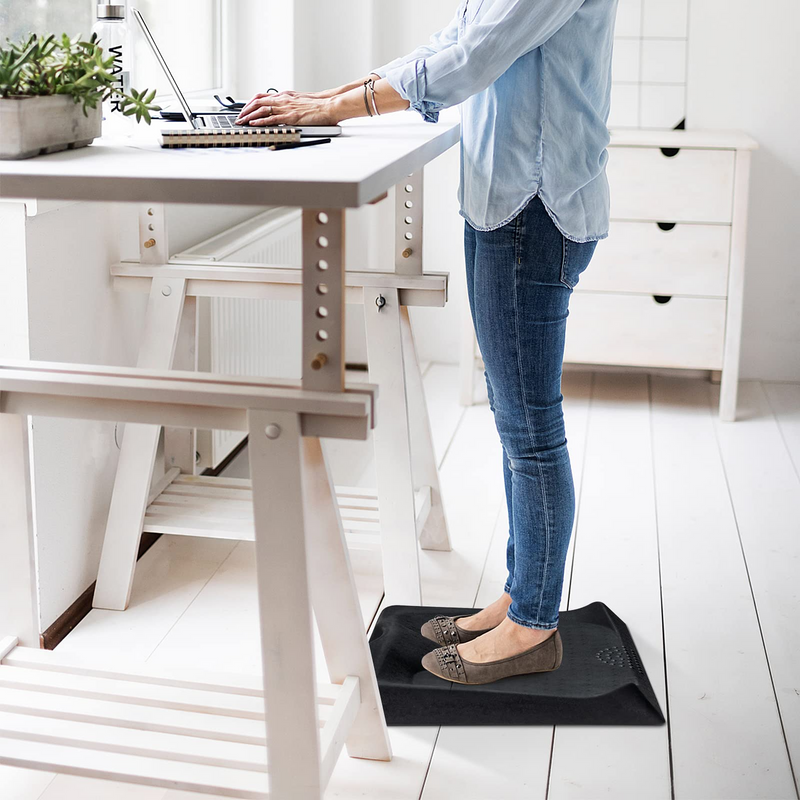 Standing Mat for Stand up Desk w/ Foot Massage Points Diverse Terrain & Beveled Edges