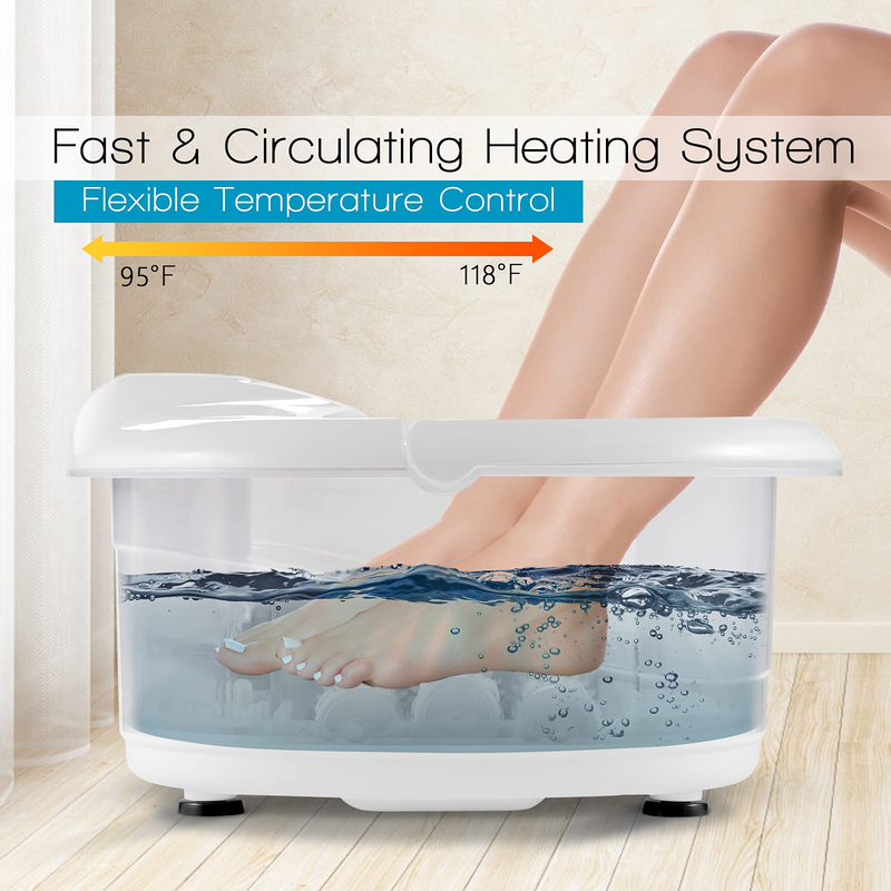 Home Foot Spa Tub with Heat Bubbles & Adjustable Temperature & Time for Feet Relief