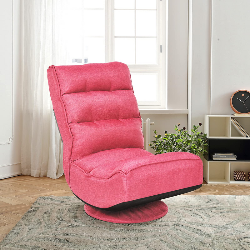 Komfott 360 Degree Swivel and 6 Position Adjustable Folding Floor Chair