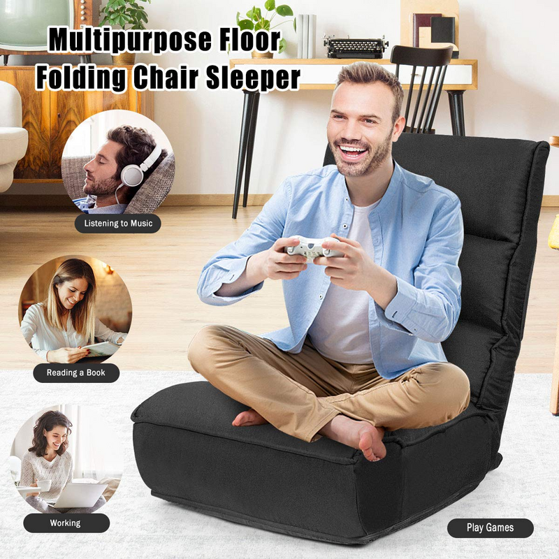 Komfott Folding Floor Gaming Chair Sleeper 4-Position Adjustable