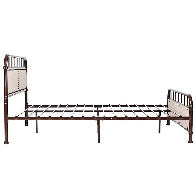 Queen Size Metal Bed Frame, Vintage Metal Platform Bed