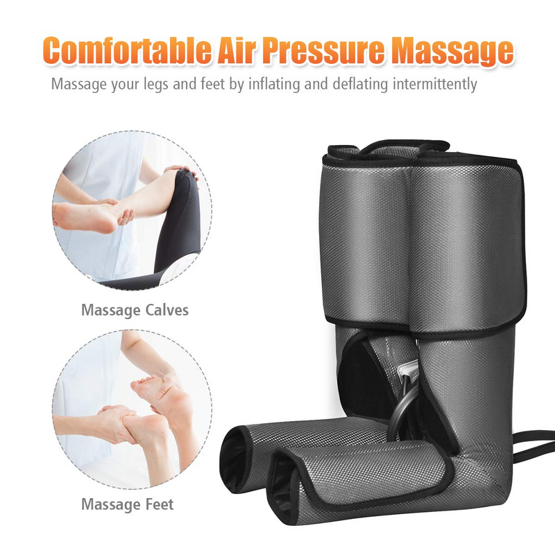 Air Compression Leg Massager Wraps Foot and Calf Massage with Handheld Controller