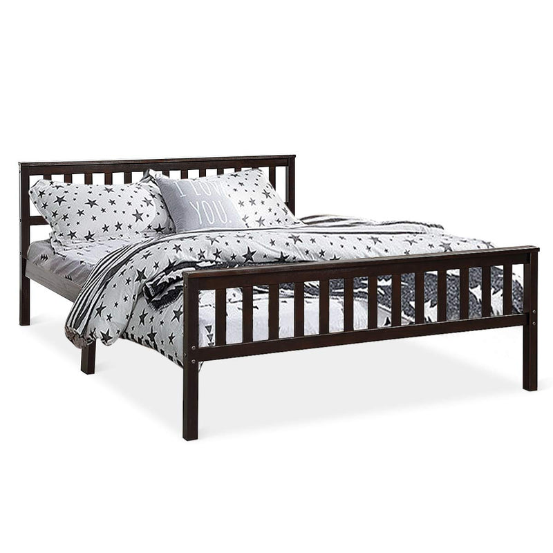Deluxe Solid Wood Platform Bed with Headboard & Footboard
