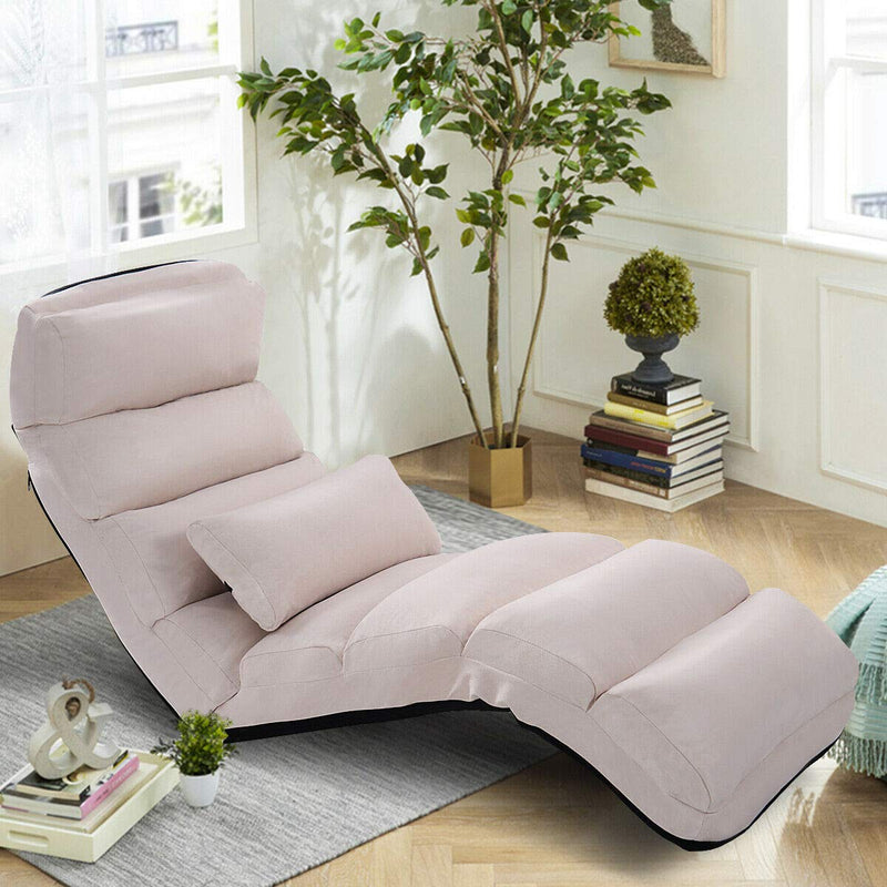 Multifunctional Usage Folding Lazy Sofa Chair W/Pillow