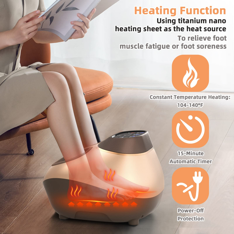 3 Modes & Speeds Shiatsu Foot Massager W/ Heat