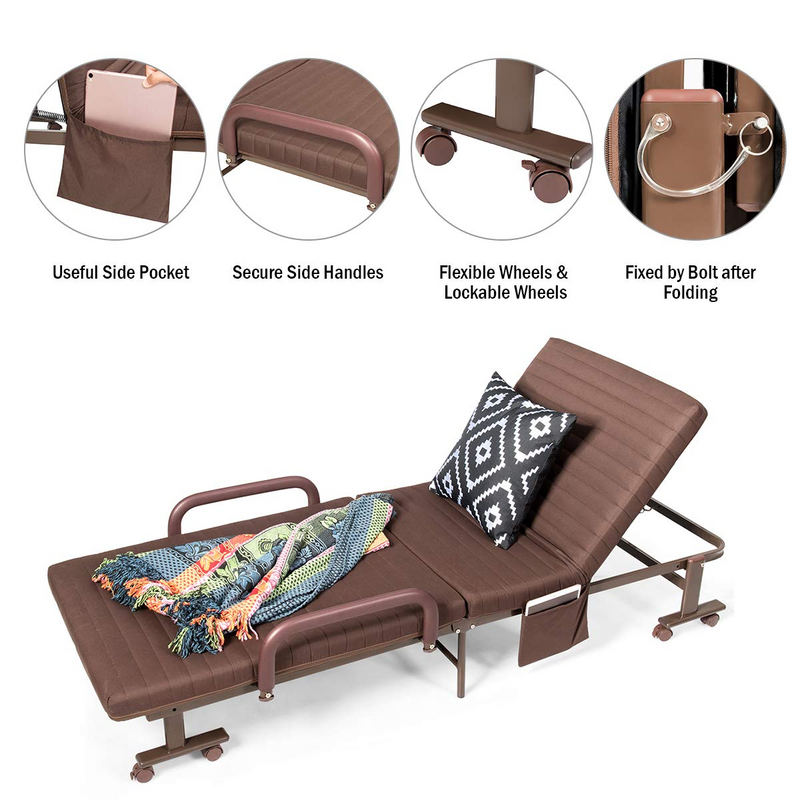 Portable Guest Bed w/Foldaway 3.5 inch Twin Mattress