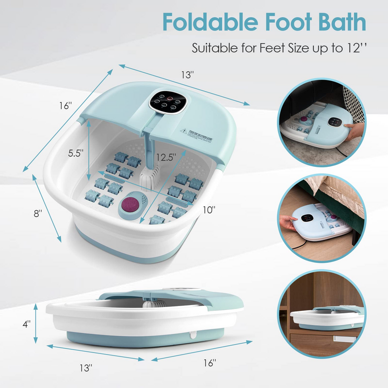 Foot Bath Spa w/Heat and Massage | Collapsible Foot Spa Tub