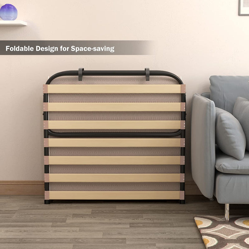Folding Bed Frame with Mattress Twin Size (2" or 4")