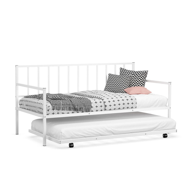 KOMFOTT Twin Daybed with Trundle, Metal Bed Frame with Trundle