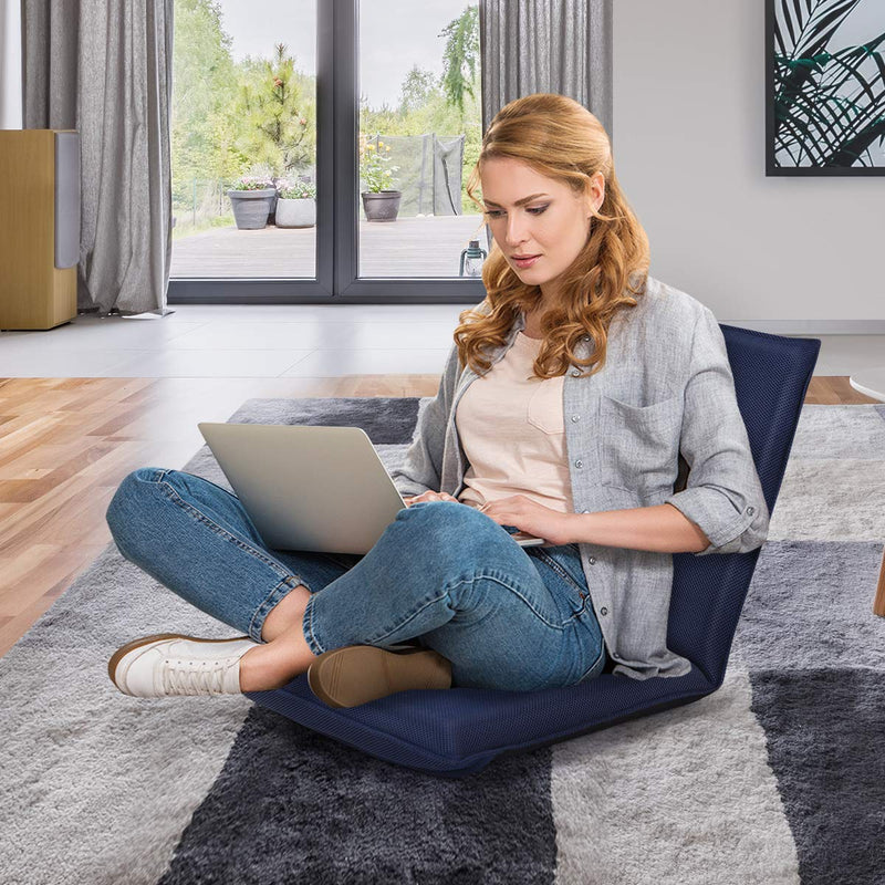 6-Position Multiangle Padded Adjustable Mesh Floor Sofa Chair