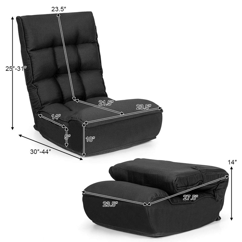Komfott Folding Floor Gaming Chair Sleeper 4-Position Adjustable