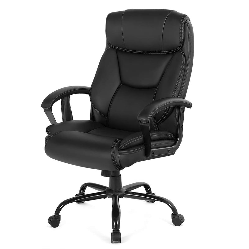 Komfott 500 lbs Big and Tall Office Chair, Massage Executive Chair w/ 6 Vibrating Points
