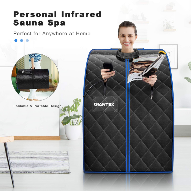 Portable Personal Far Infrared Sauna W/ 9 Temperature & Timer